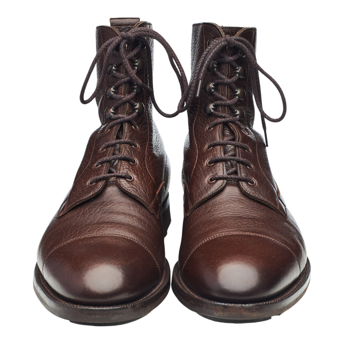 'Galway' Dark Brown Grain Leather Boots UK 9 E