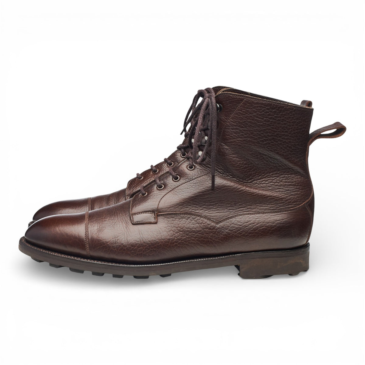 'Galway' Dark Brown Grain Leather Boots UK 9 E