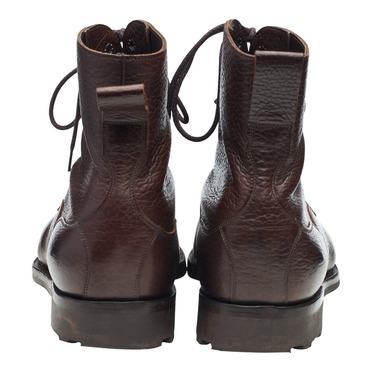 'Galway' Dark Brown Grain Leather Boots UK 9 E