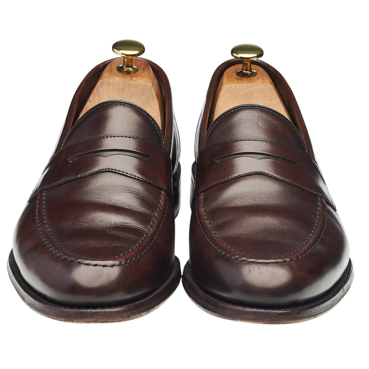 1880 'Hornbeam' Dark Brown Leather Loafers UK 8.5 F