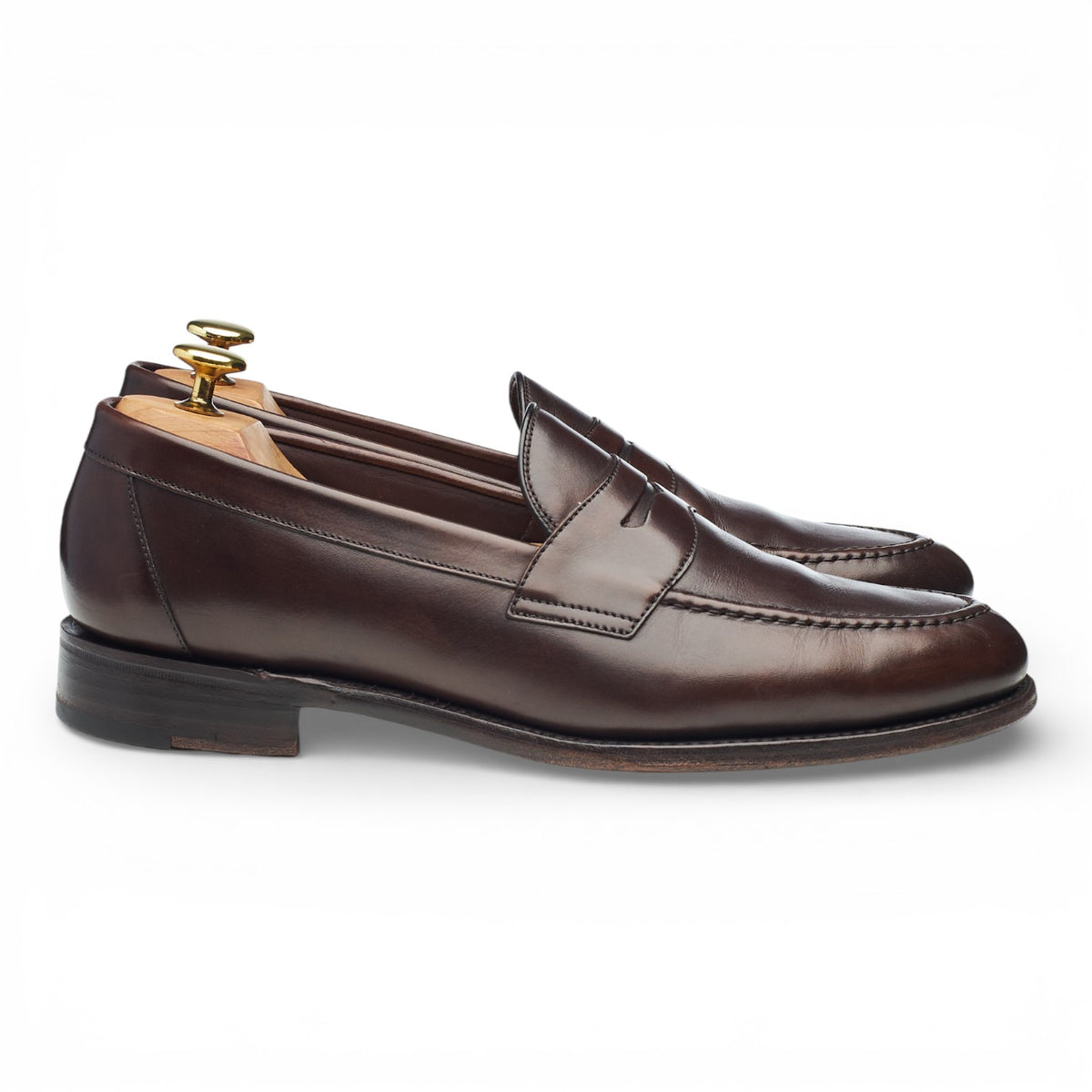 1880 'Hornbeam' Dark Brown Leather Loafers UK 8.5 F