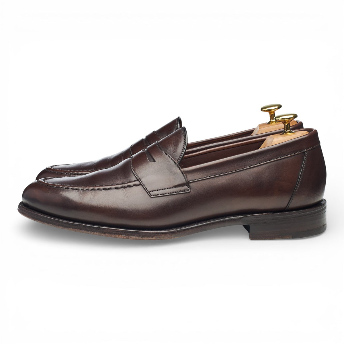 1880 'Hornbeam' Dark Brown Leather Loafers UK 8.5 F