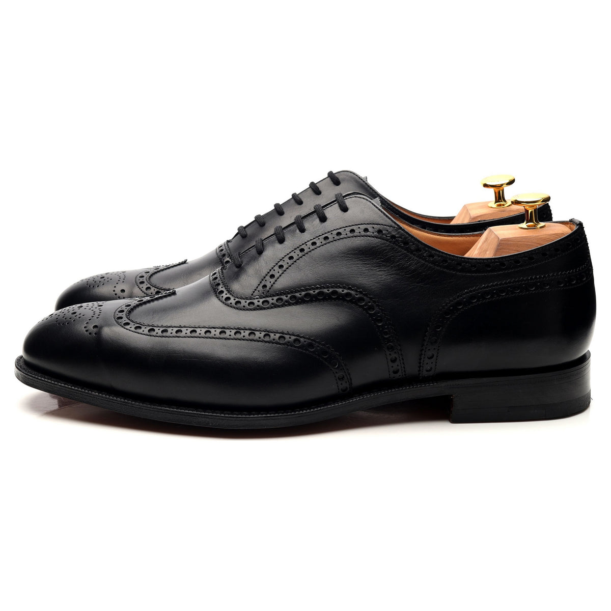 &#39;Chetwynd&#39; Black Leather Oxford Brogues UK 12 F
