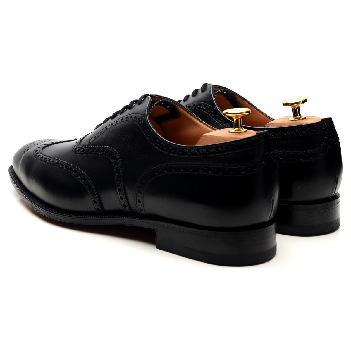 &#39;Chetwynd&#39; Black Leather Oxford Brogues UK 12 F