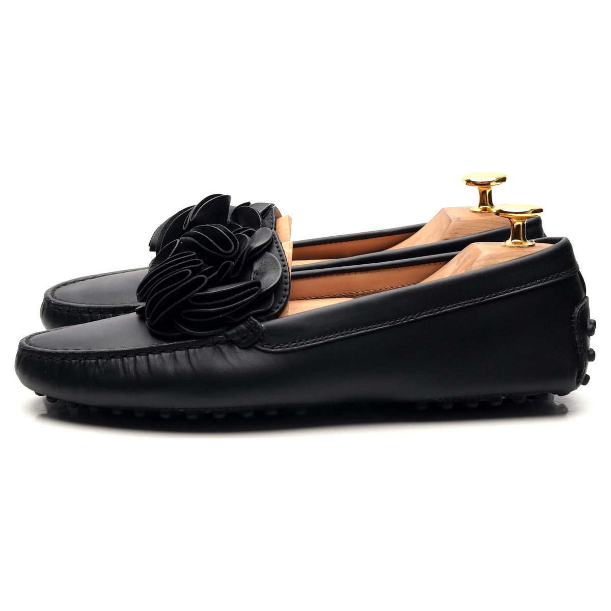 Women&#39;s Gommino Black Leather Driving Loafers UK 5 EU 38