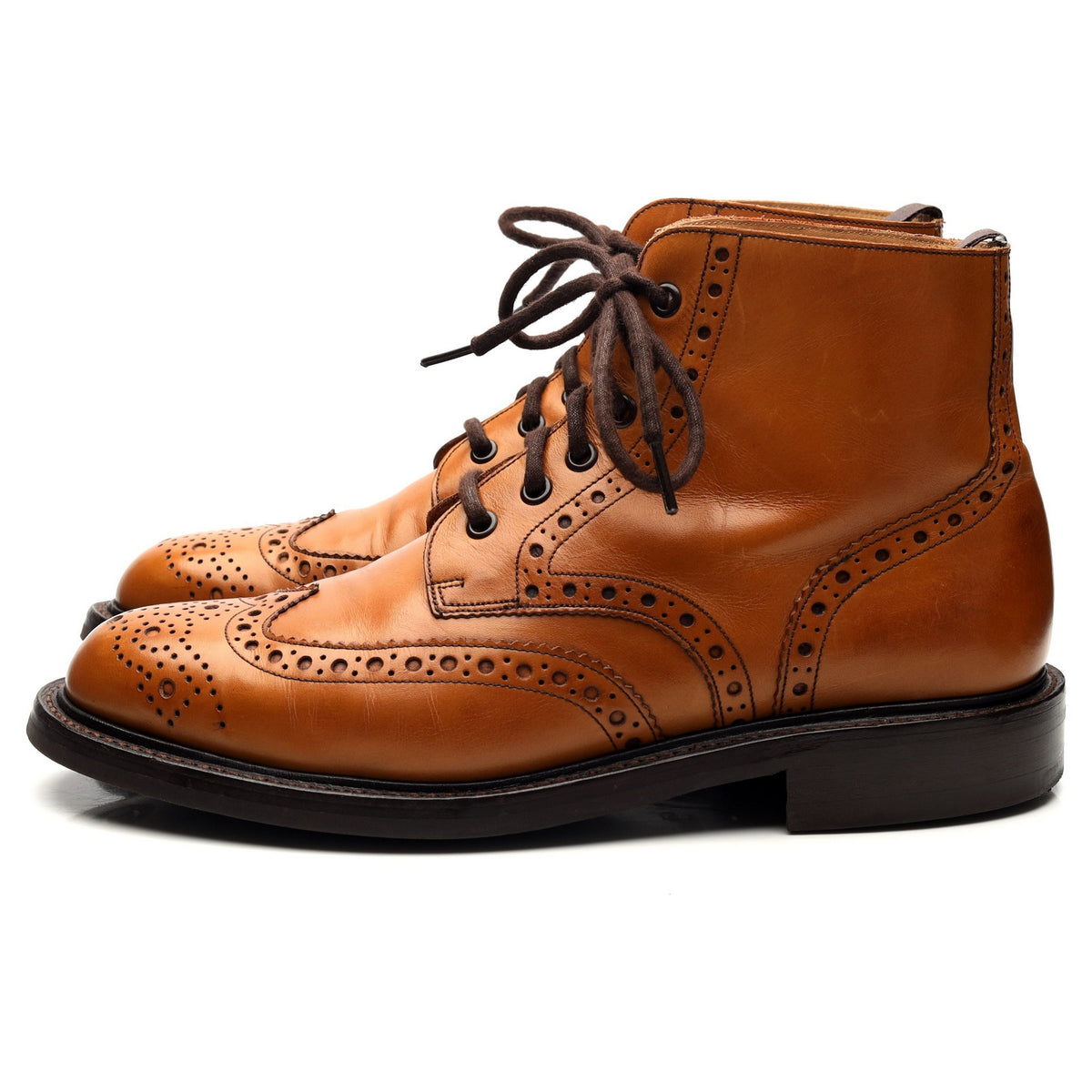 &#39;Harrison&#39; Tan Brown Leather Boots Brogues UK 9 F