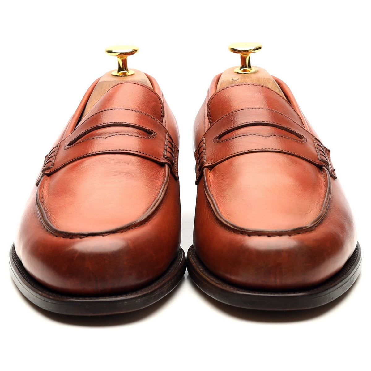 Tan Brown Leather Loafers UK 6 F