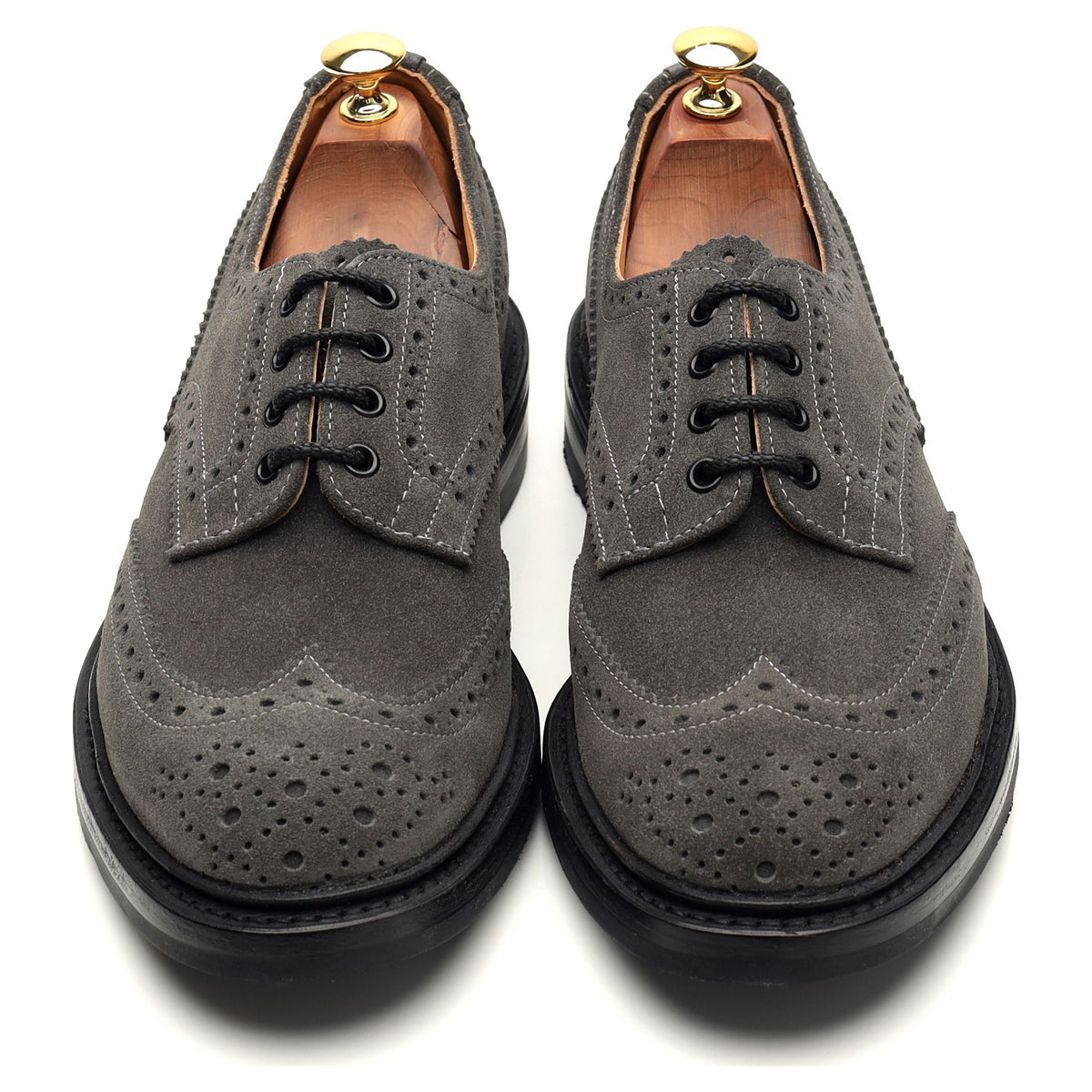 &#39;Bourton&#39; Grey Suede Derby Brogues UK 8.5