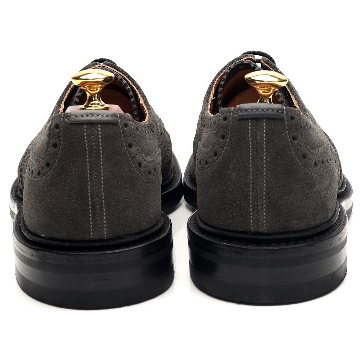 &#39;Bourton&#39; Grey Suede Derby Brogues UK 8.5
