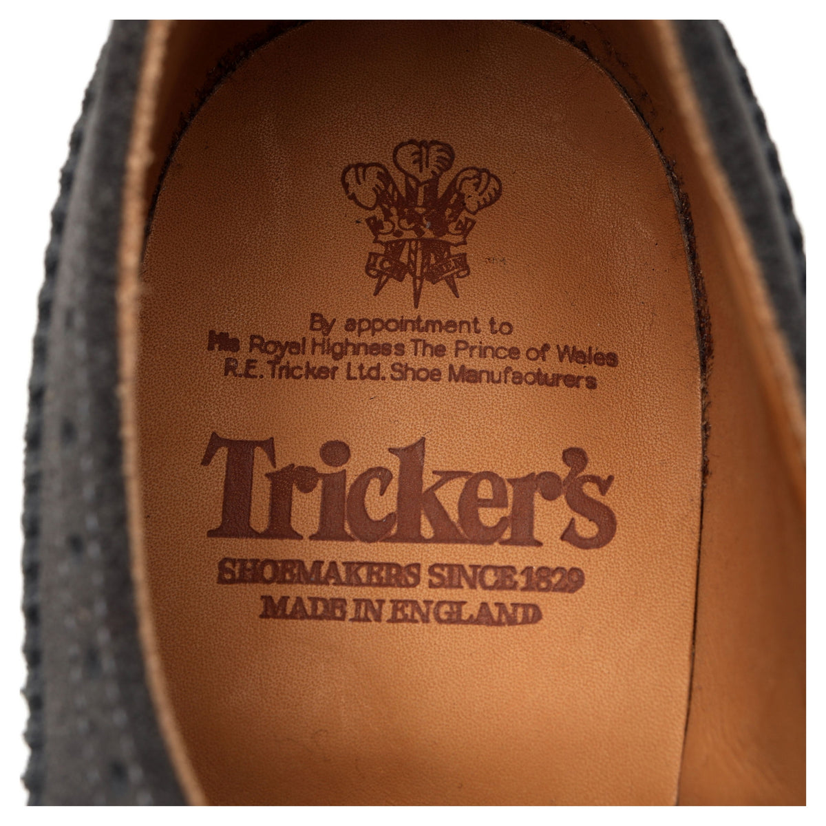 &#39;Bourton&#39; Grey Suede Derby Brogues UK 8.5