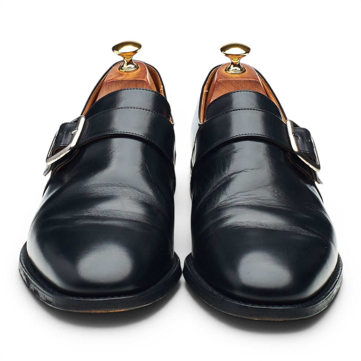 'Sydney' Black Leather Single Monk Strap UK 10 G