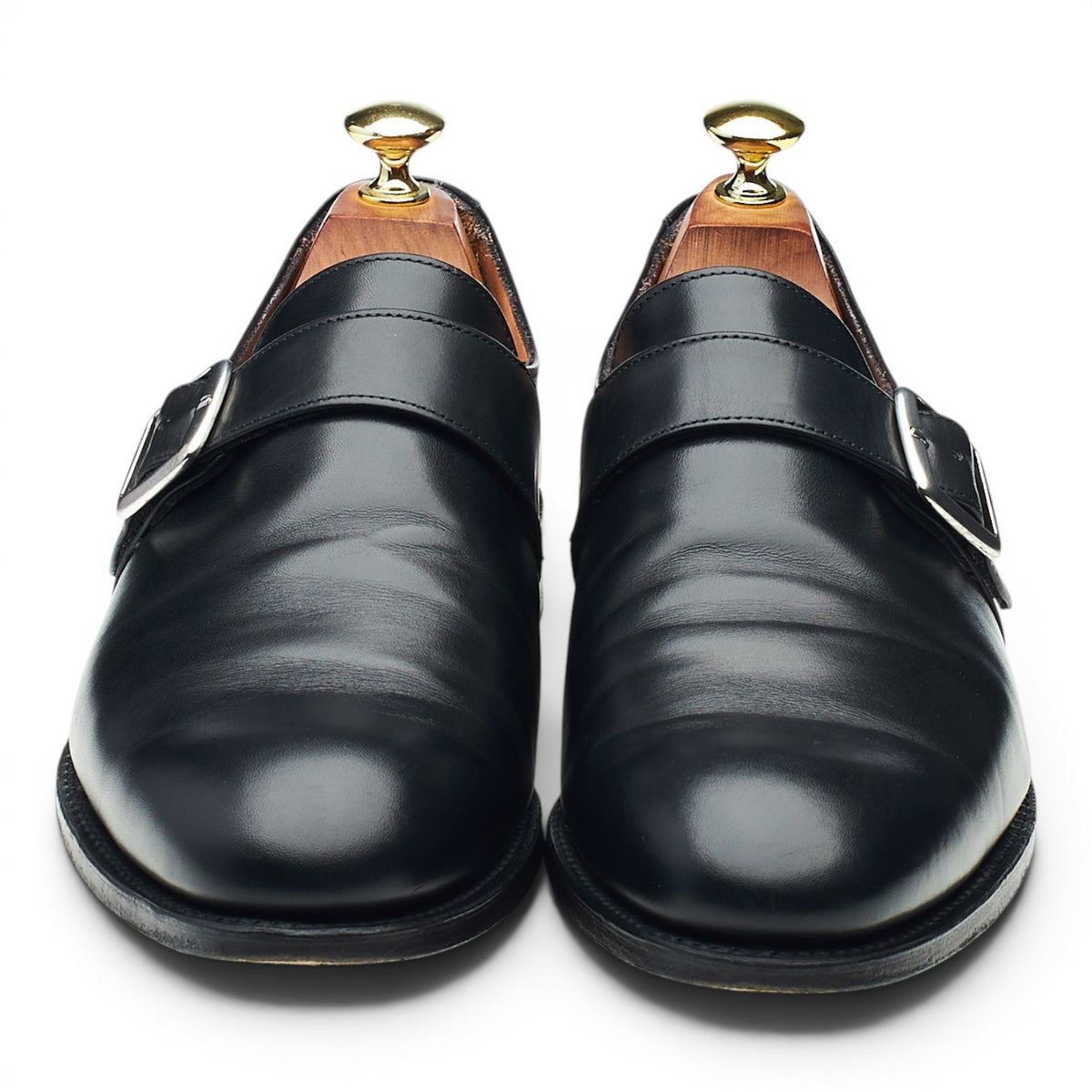 'William II' Black Leather Single Monk Strap UK 7.5 F