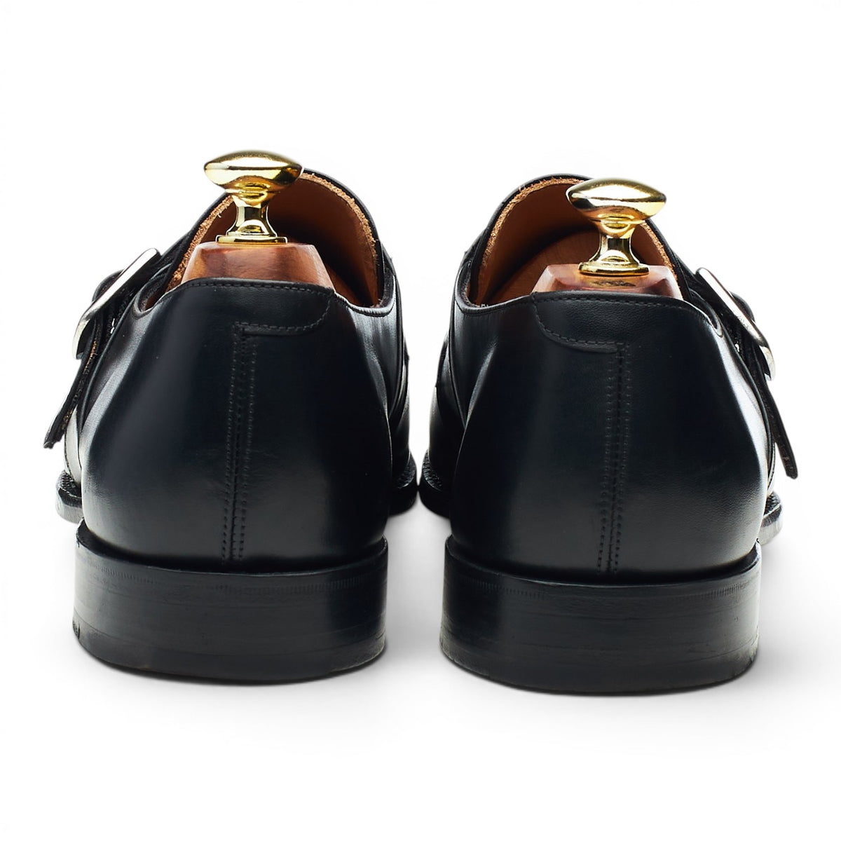 'William II' Black Leather Single Monk Strap UK 7.5 F