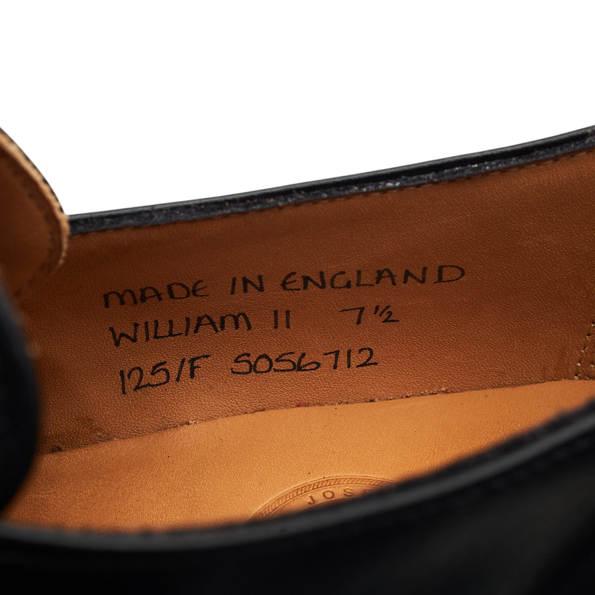 'William II' Black Leather Single Monk Strap UK 7.5 F