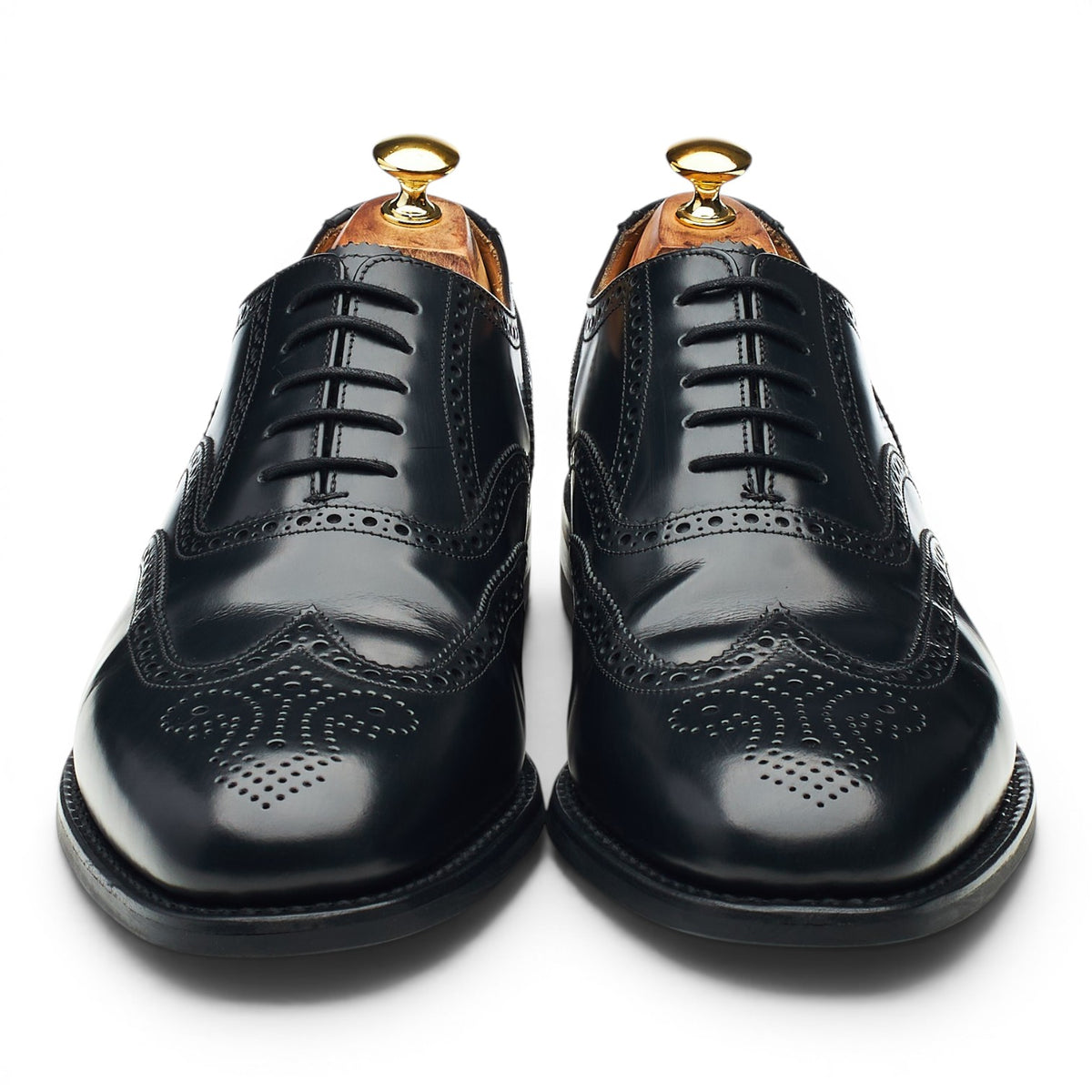 '302' Black Leather Oxford Brogues UK 10.5 G