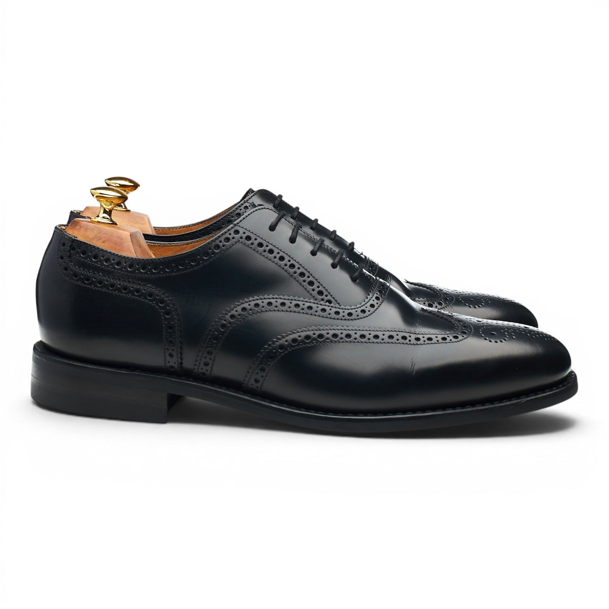 '302' Black Leather Oxford Brogues UK 10.5 G