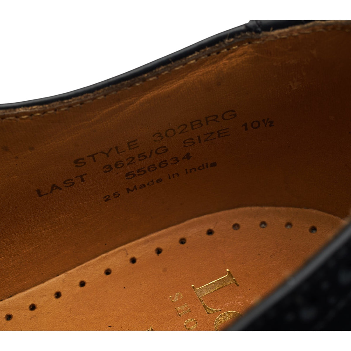'302' Black Leather Oxford Brogues UK 10.5 G