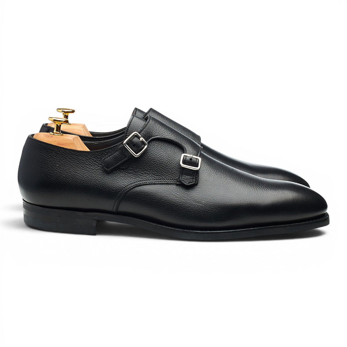 Richard James Black Grain Leather Double Monk Strap UK 12 E