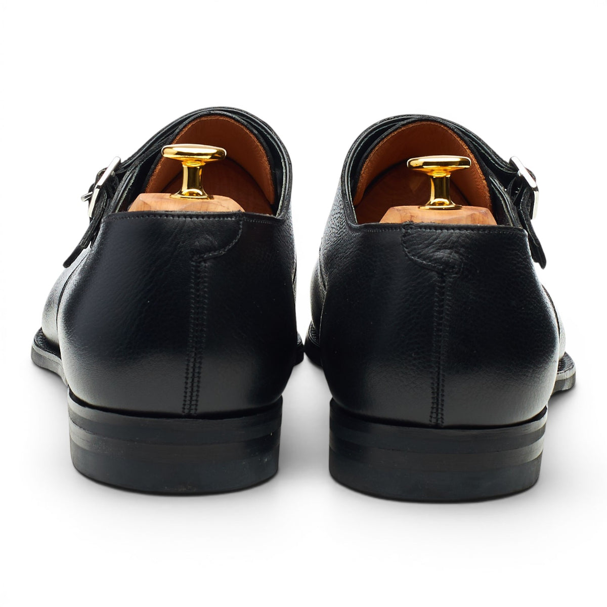 Richard James Black Grain Leather Double Monk Strap UK 12 E