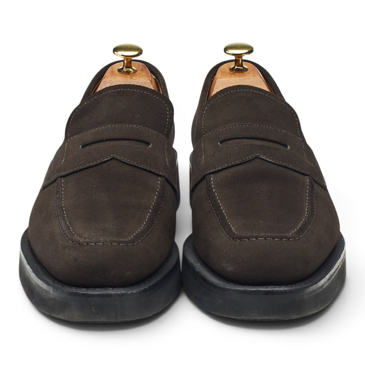 'Parham L' Dark Brown Suede Loafers UK 8