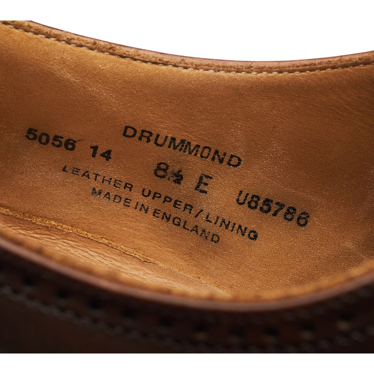 'Drummond' Dark Brown Leather Oxford Brogues UK 8.5 E