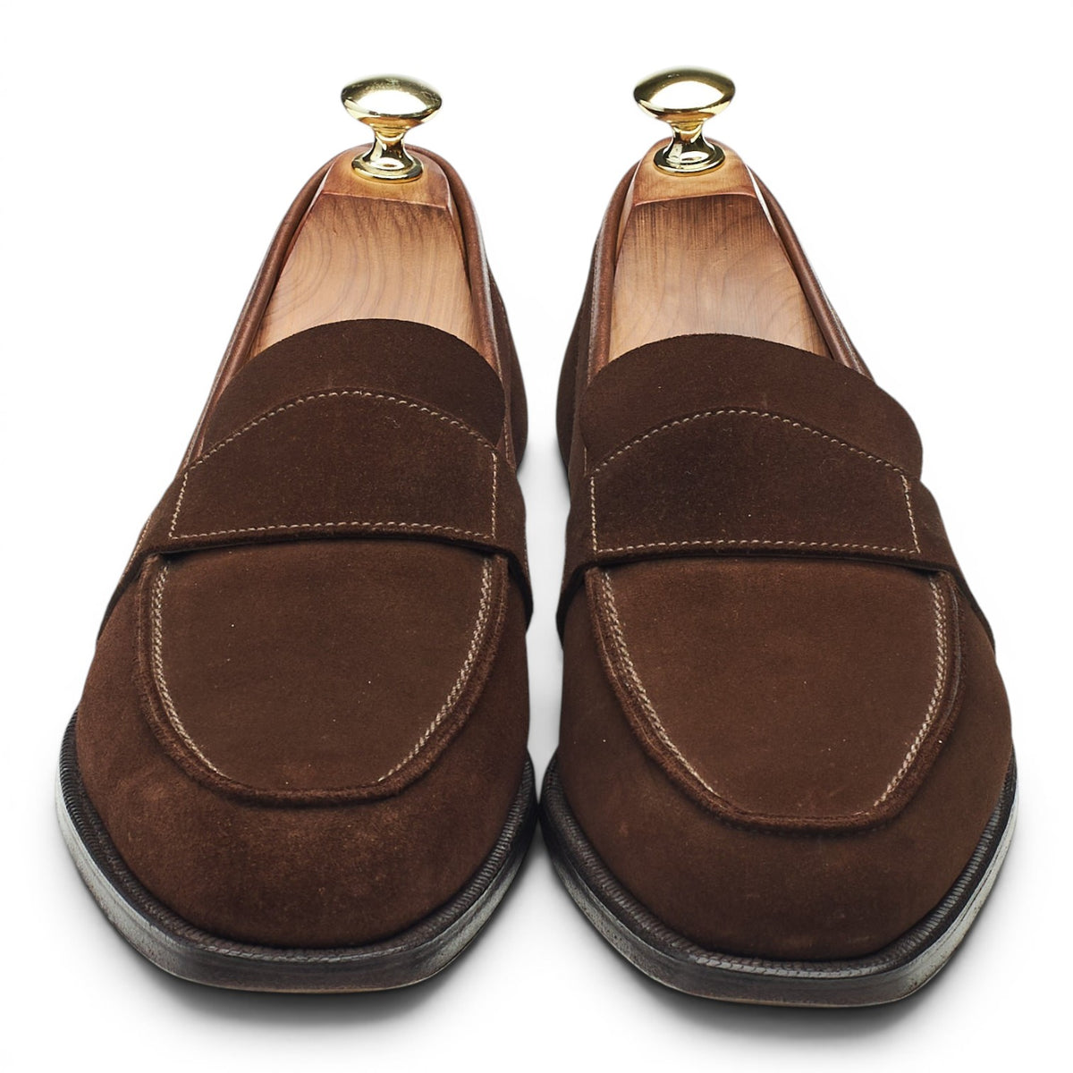 Dark Brown Suede Loafers UK 7.5 E