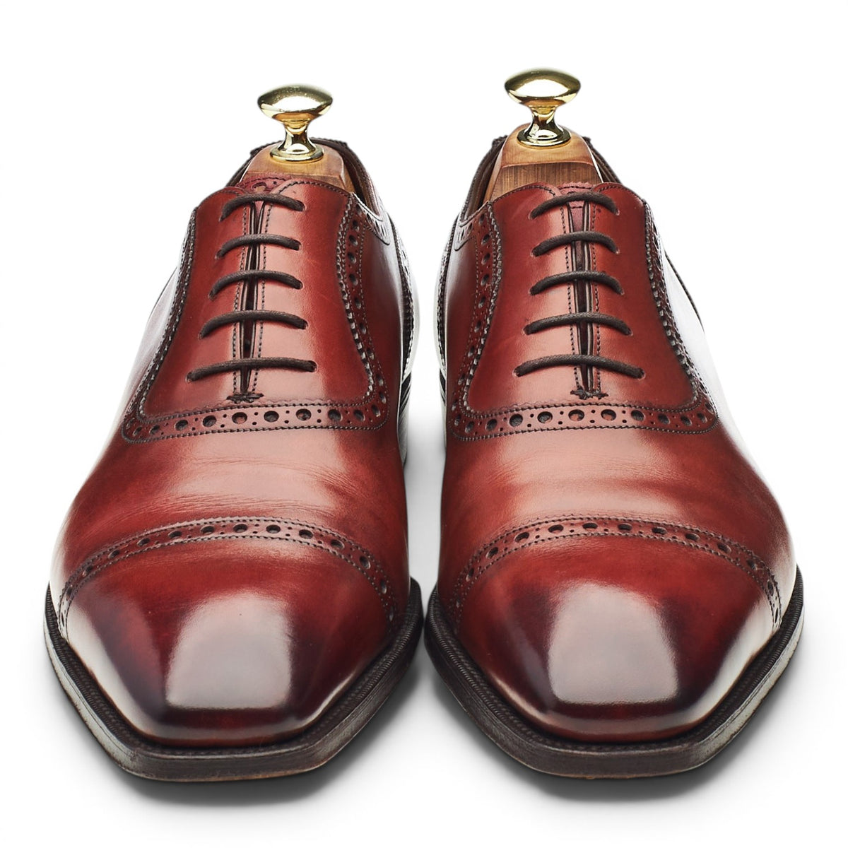 'St. James' Vintage Cherry Oxblood Leather Oxford UK 8 F