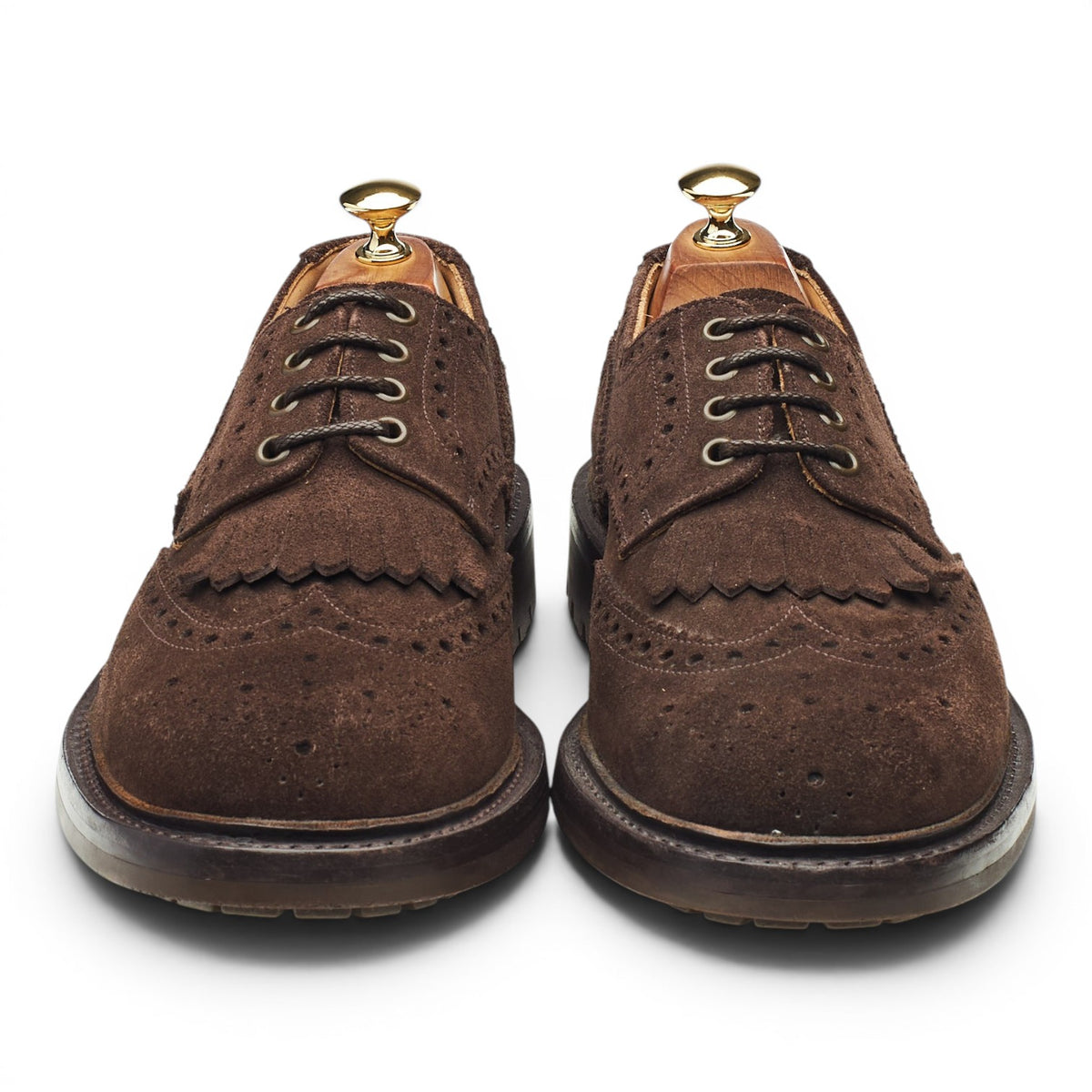 'Plowden' Dark Brown Suede Derby Brogues UK 9.5 G
