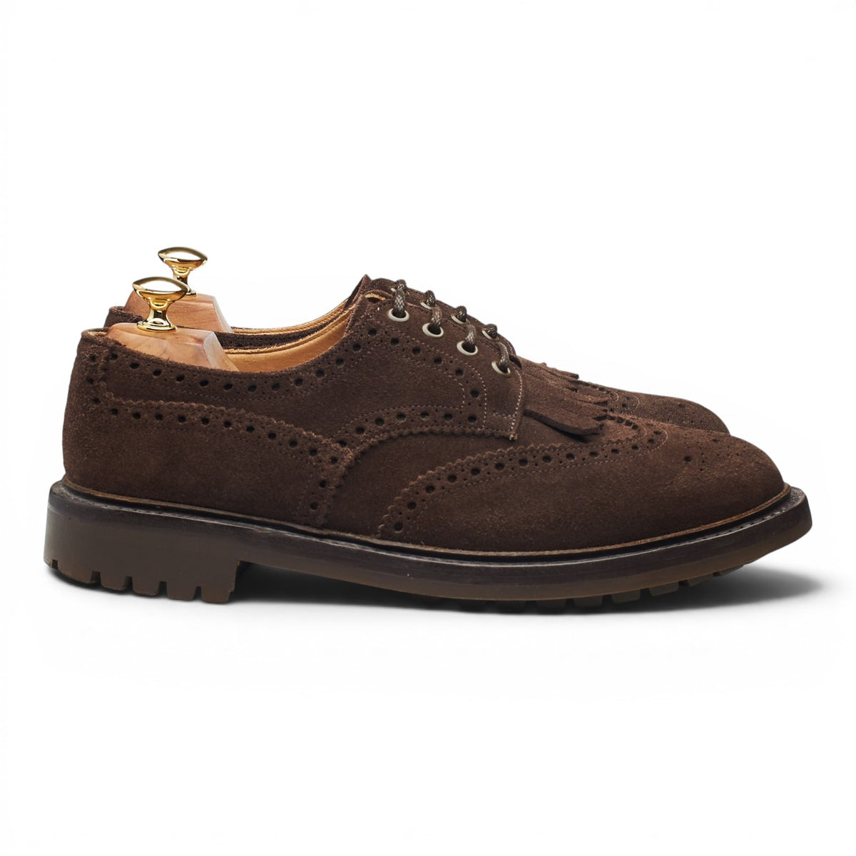 'Plowden' Dark Brown Suede Derby Brogues UK 9.5 G