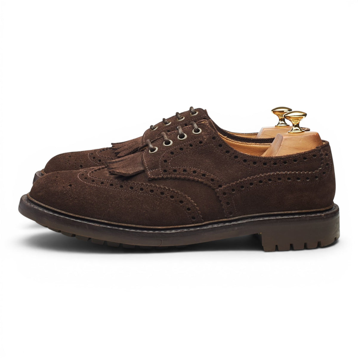 'Plowden' Dark Brown Suede Derby Brogues UK 9.5 G