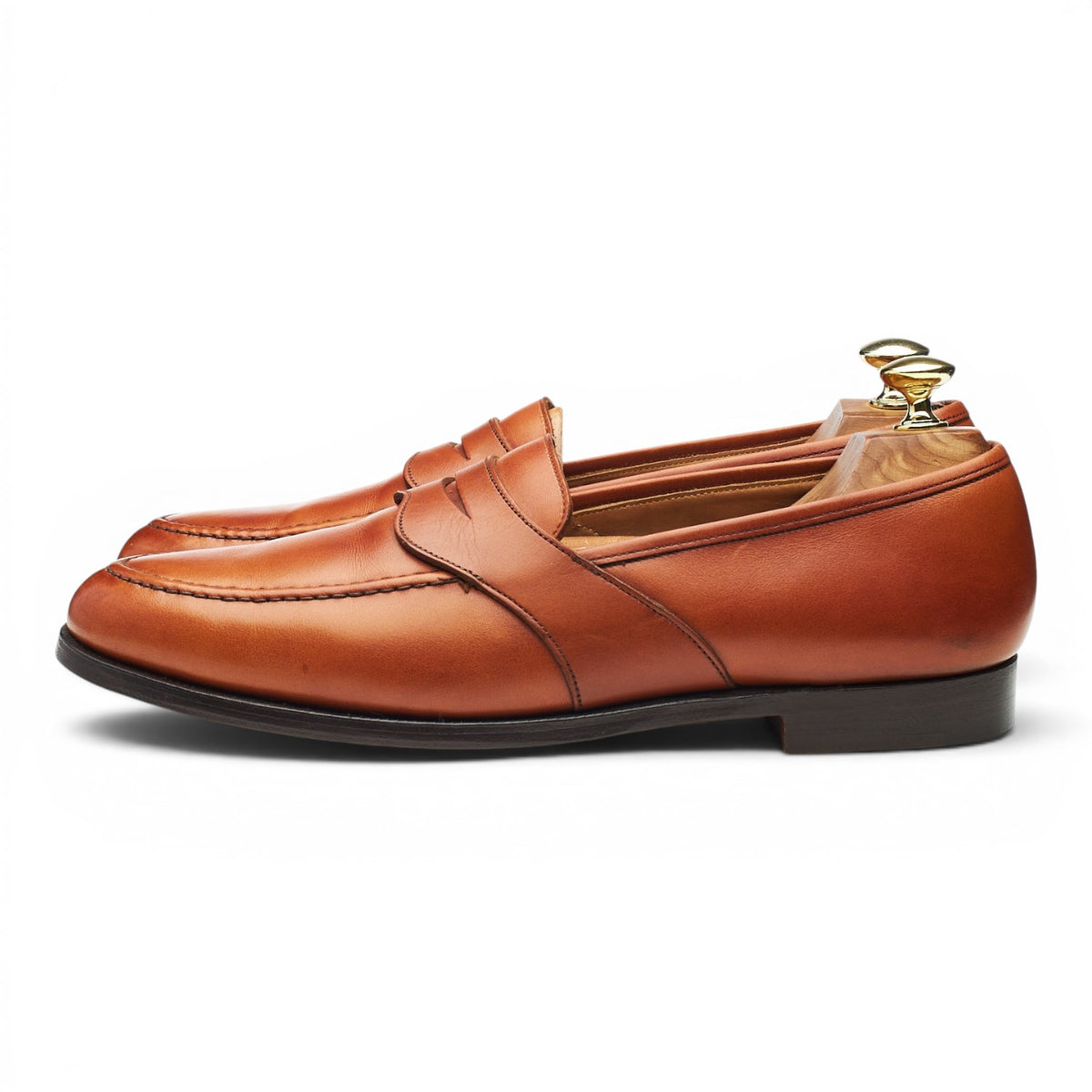 Peal & Co. Tan Brown Leather Loafers UK 8 US 9 D