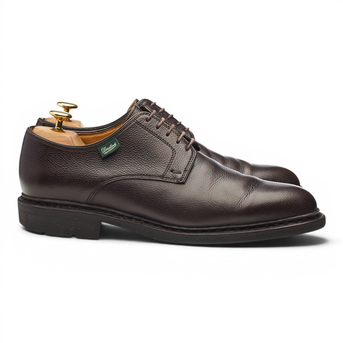'Frenaye' Dark Brown Grain Leather Derby UK 8