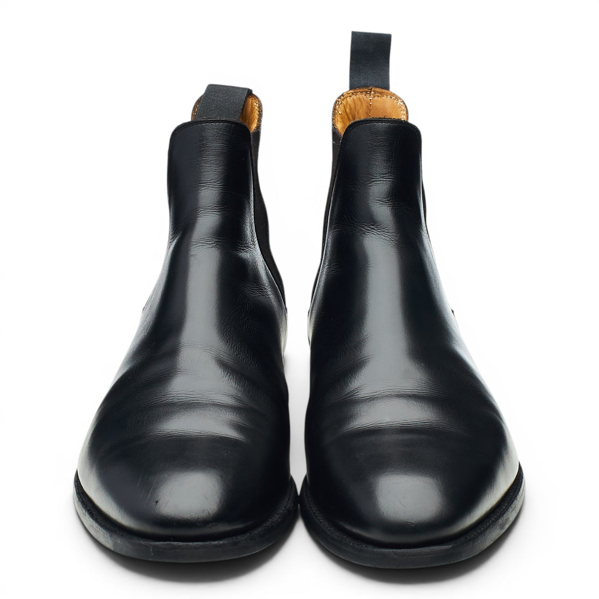 'Chelsea 8' Black Leather Chelsea Boots UK 10 E