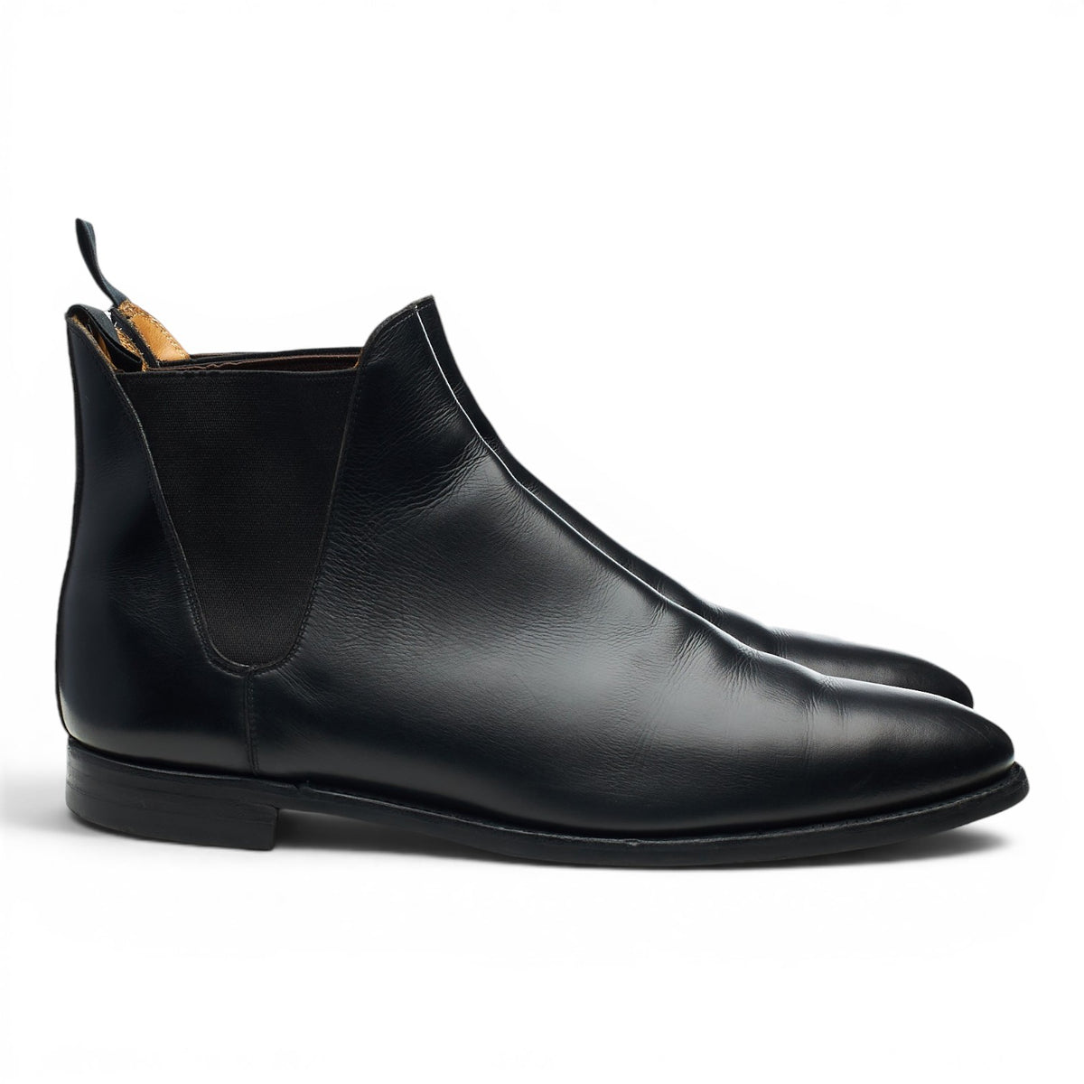 'Chelsea 8' Black Leather Chelsea Boots UK 10 E