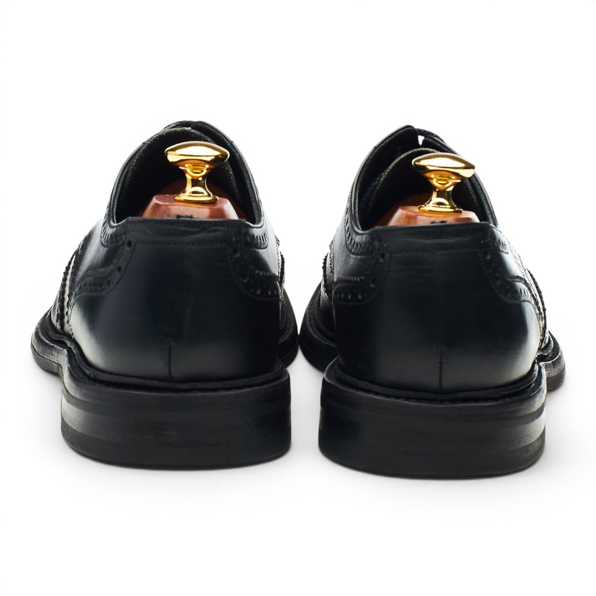 1880 'Worton' Black Leather Derby Brogues UK 9.5 G
