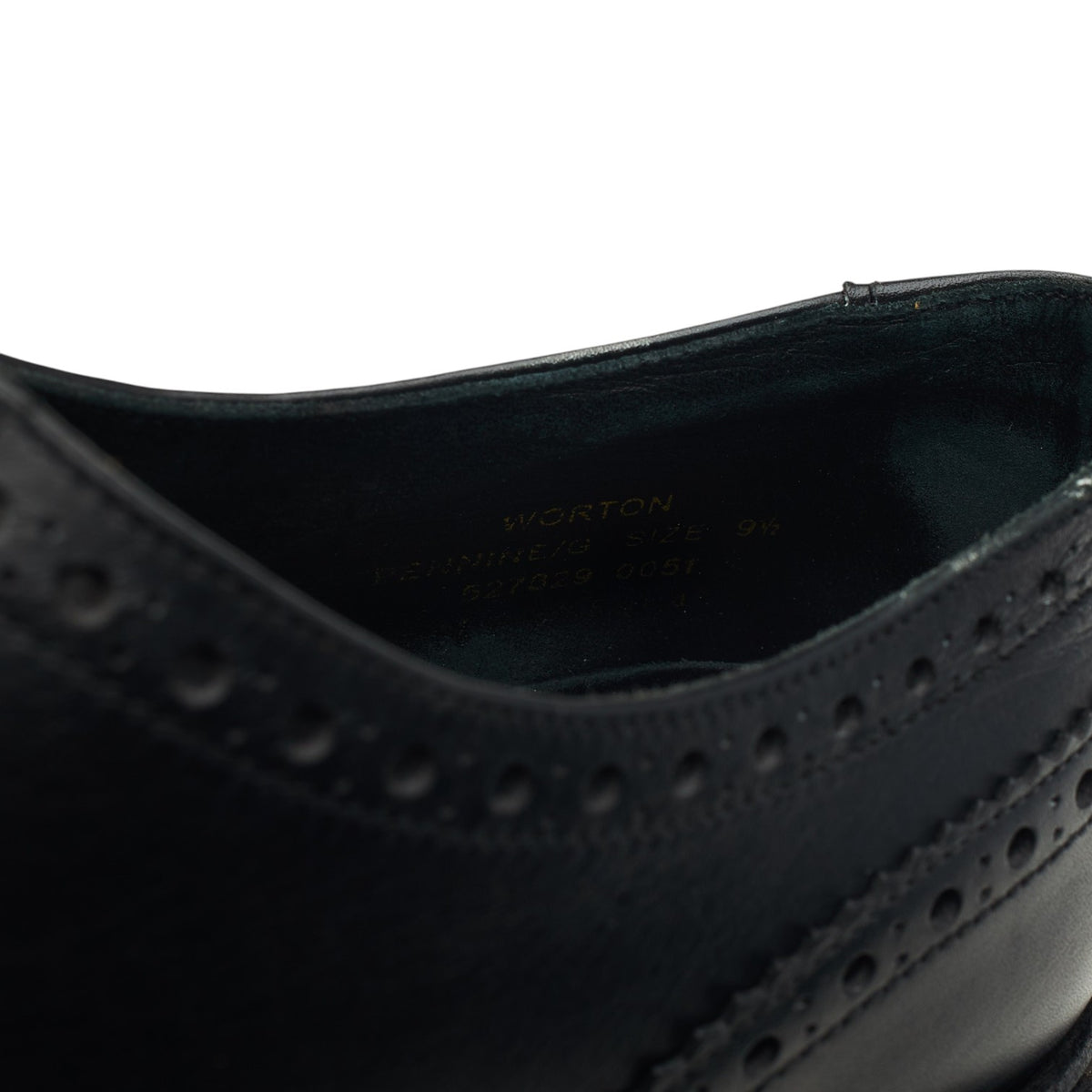 1880 'Worton' Black Leather Derby Brogues UK 9.5 G