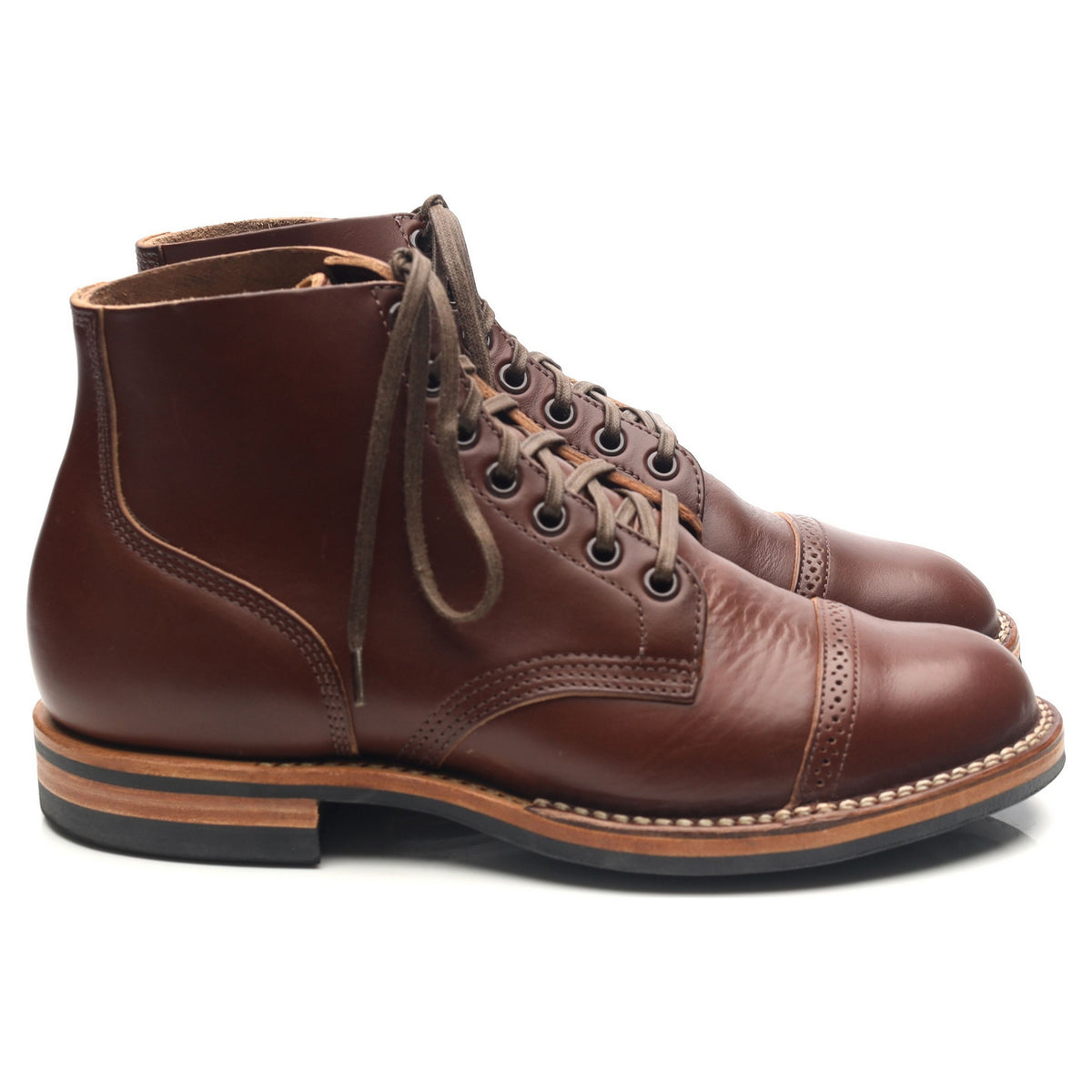 Brown Leather Service Boots UK 6.5 E