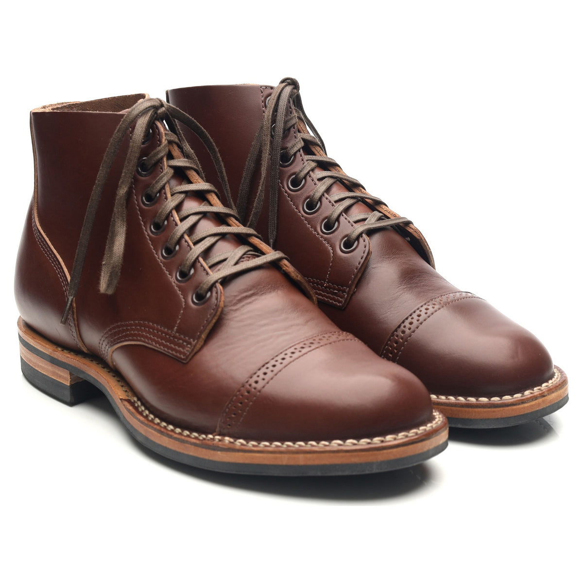 Brown Leather Service Boots UK 6.5 E