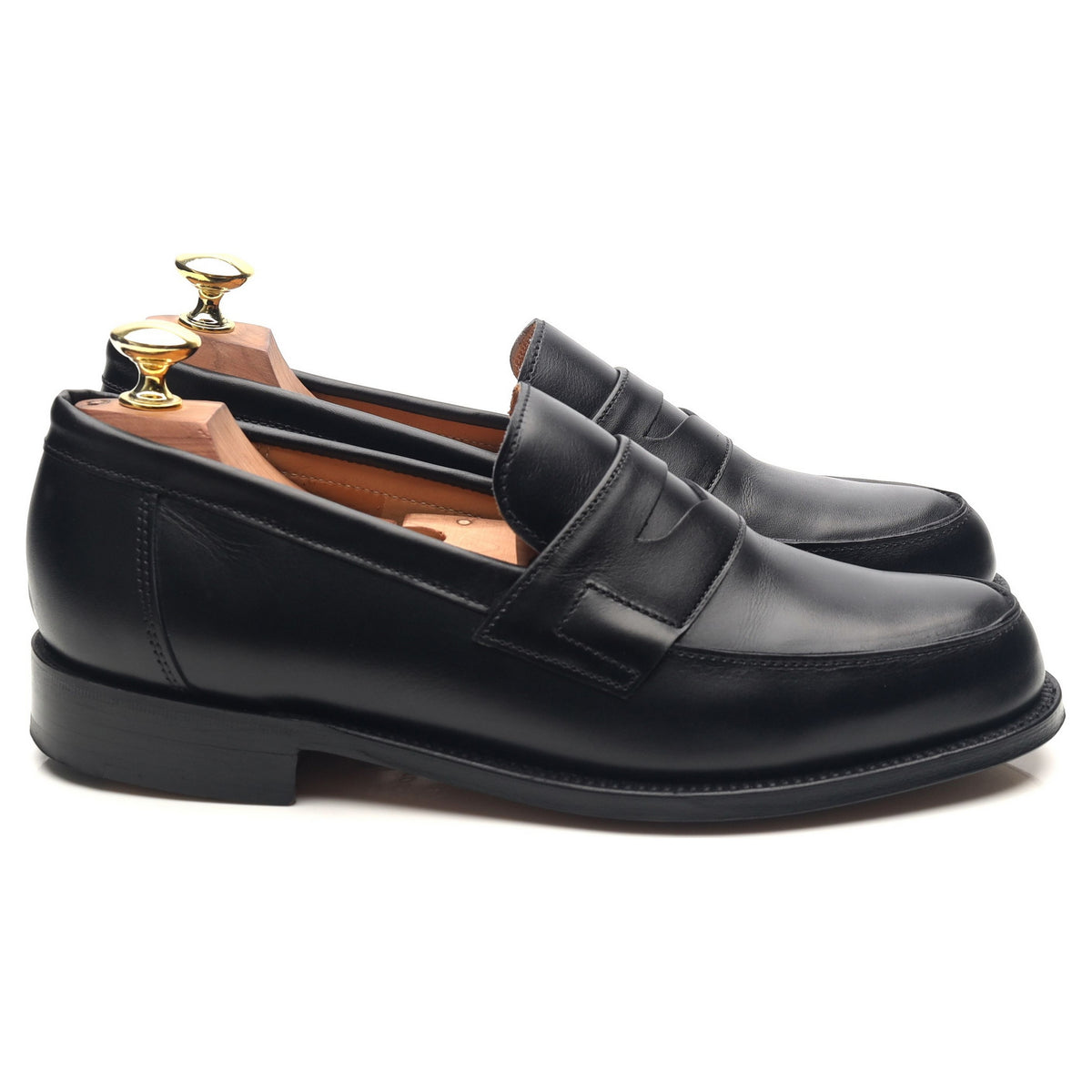 &#39;Epsom&#39; Black Leather Loafers UK 7 E