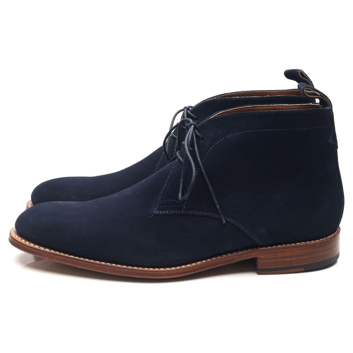 &#39;Marcus&#39; Navy Blue Suede Chukka Boots UK 8 F