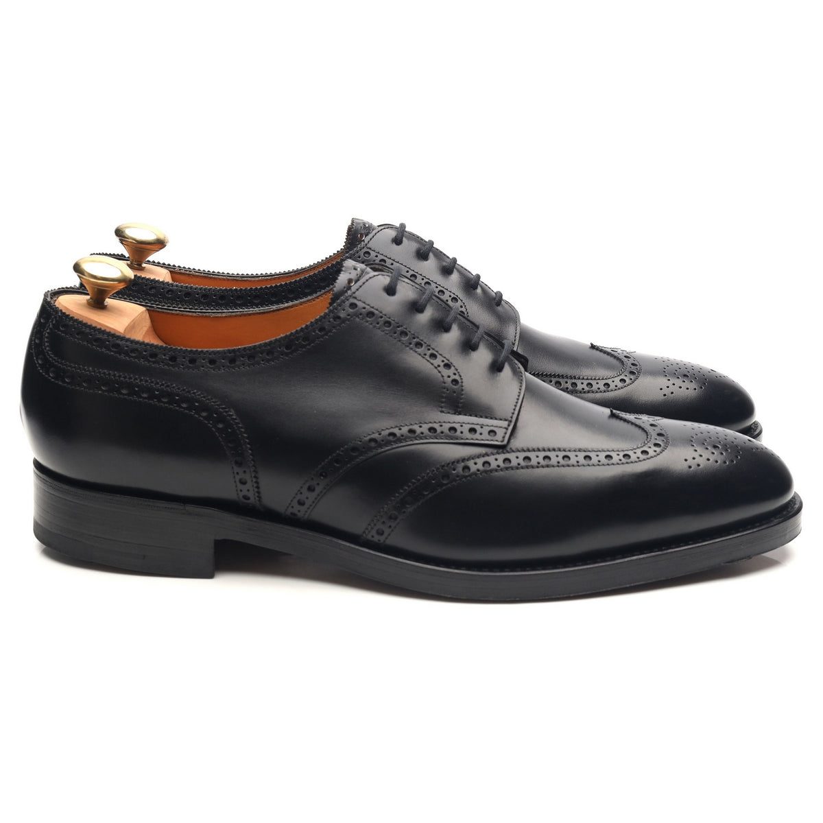 &#39;Darby&#39; Black Leather Derby Brogues UK 10.5 E