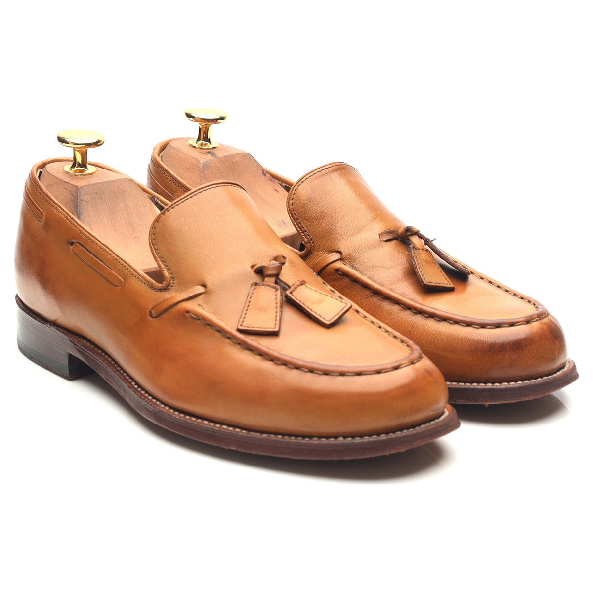 Women&#39;s Tan Brown Leather Loafers UK 6