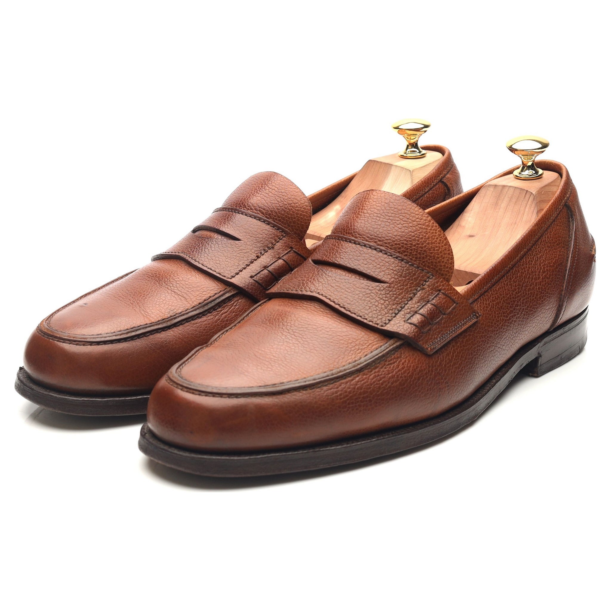 Tan Brown Leather Loafers UK 11 E - Abbot's Shoes