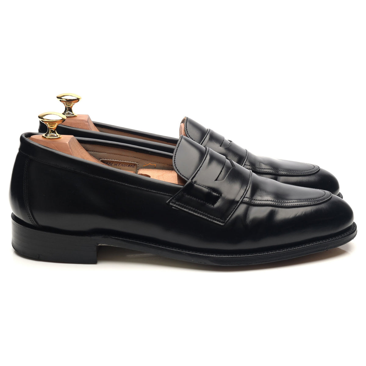 &#39;Bartlett&#39; Black Leather Loafers UK 9.5 D