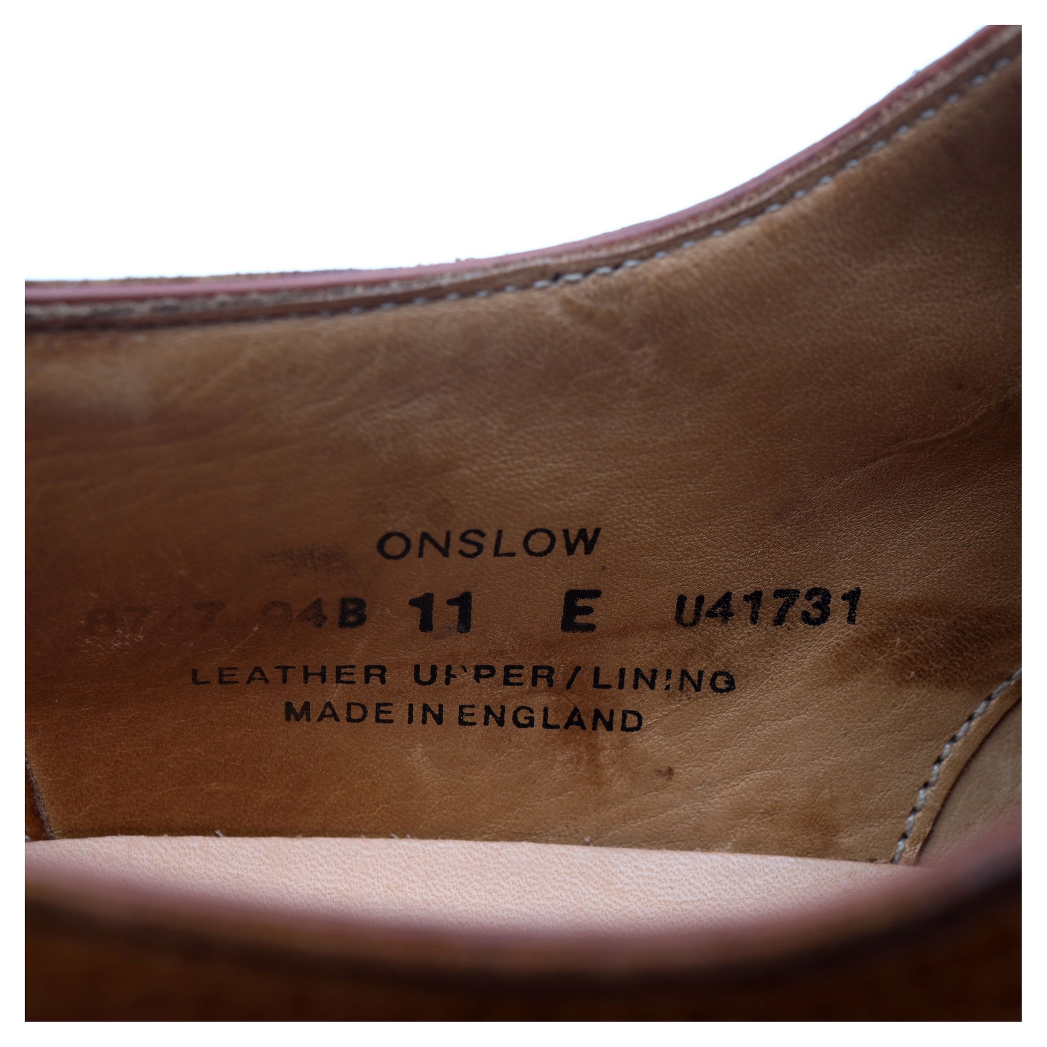 Onslow' Tan Brown Leather Apron Derby UK 11 E - Abbot's Shoes