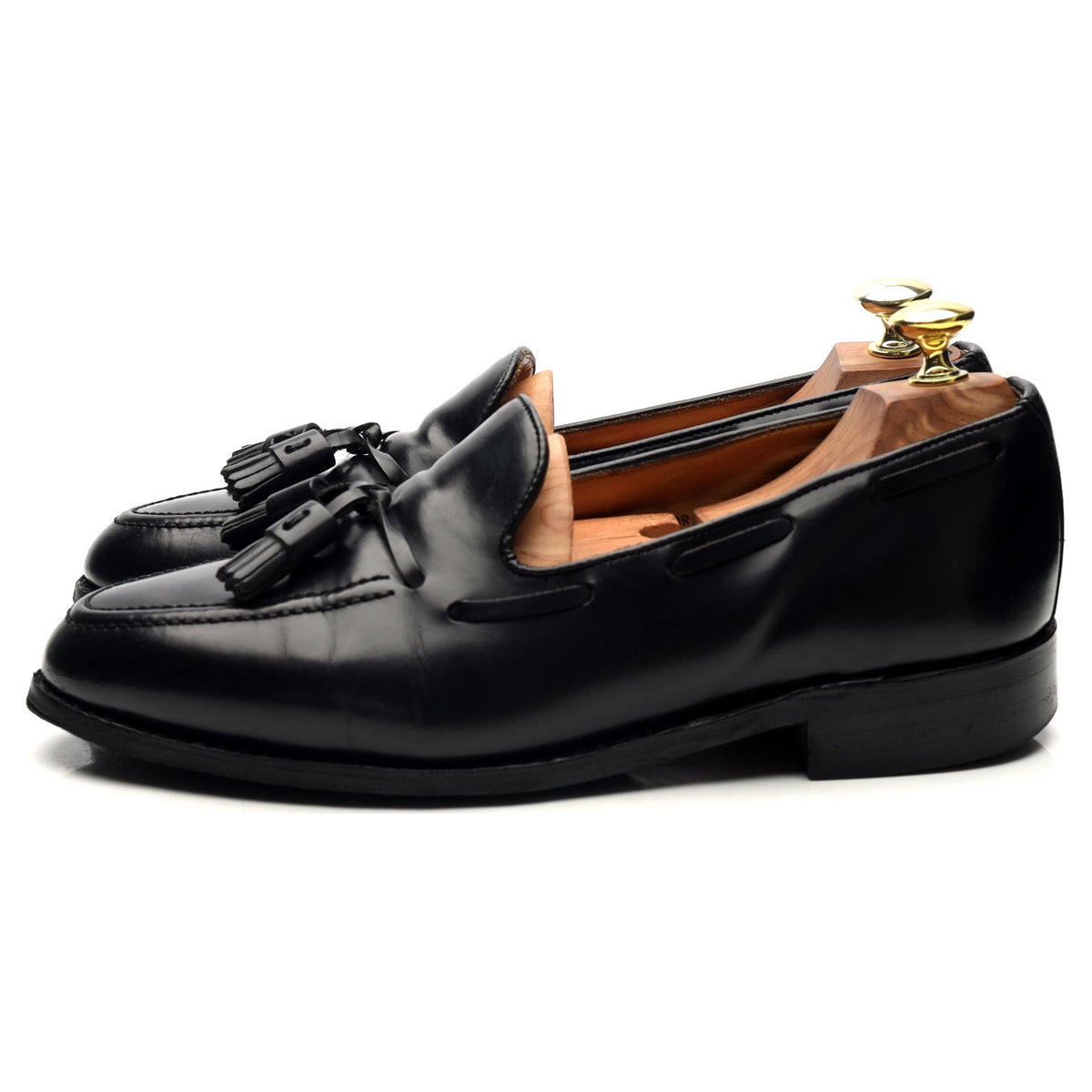 &#39;Windsor&#39; Black Leather Tassel Loafers UK 7.5 EX