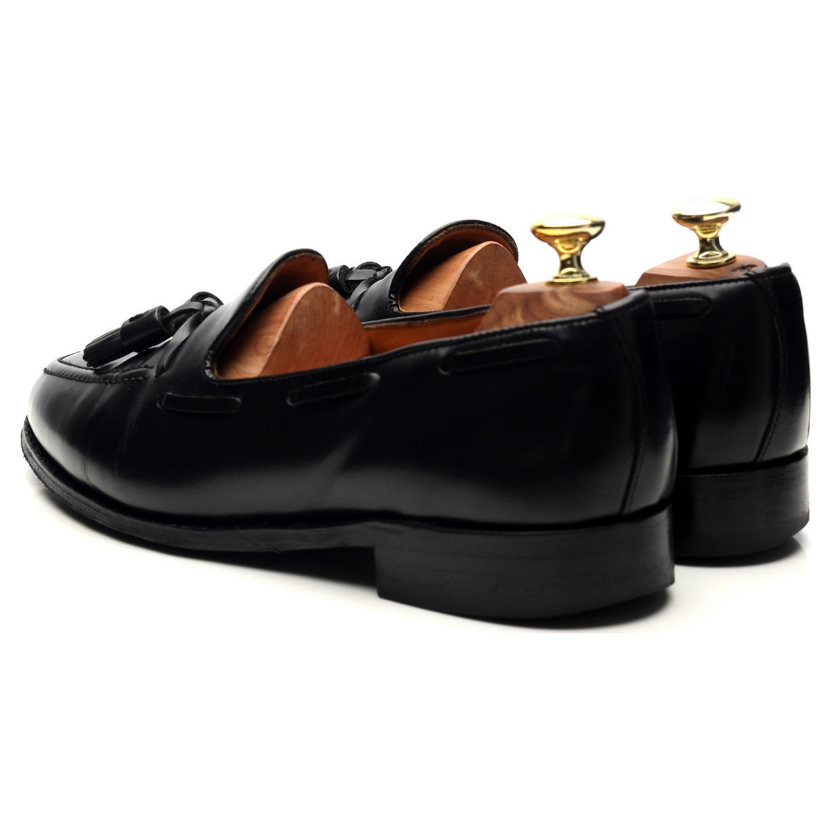 &#39;Windsor&#39; Black Leather Tassel Loafers UK 7.5 EX