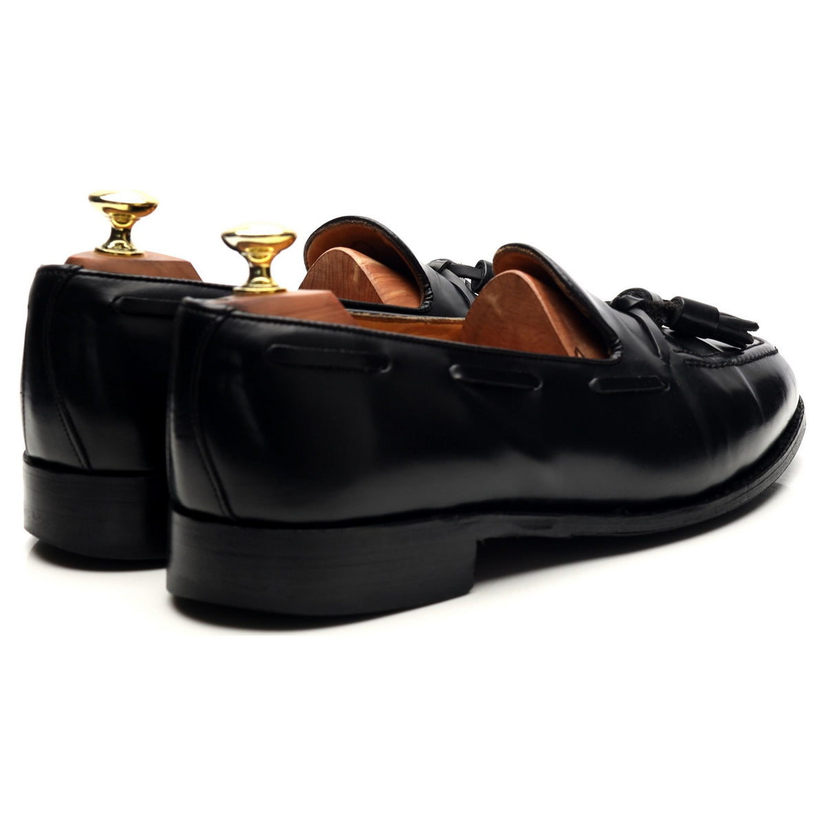 &#39;Windsor&#39; Black Leather Tassel Loafers UK 7.5 EX