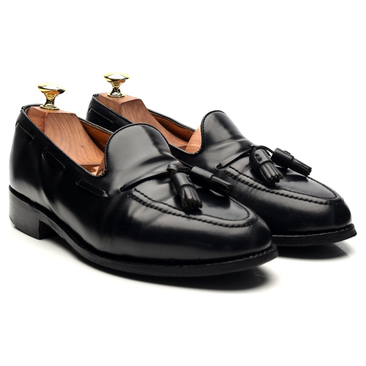 &#39;Windsor&#39; Black Leather Tassel Loafers UK 7.5 EX