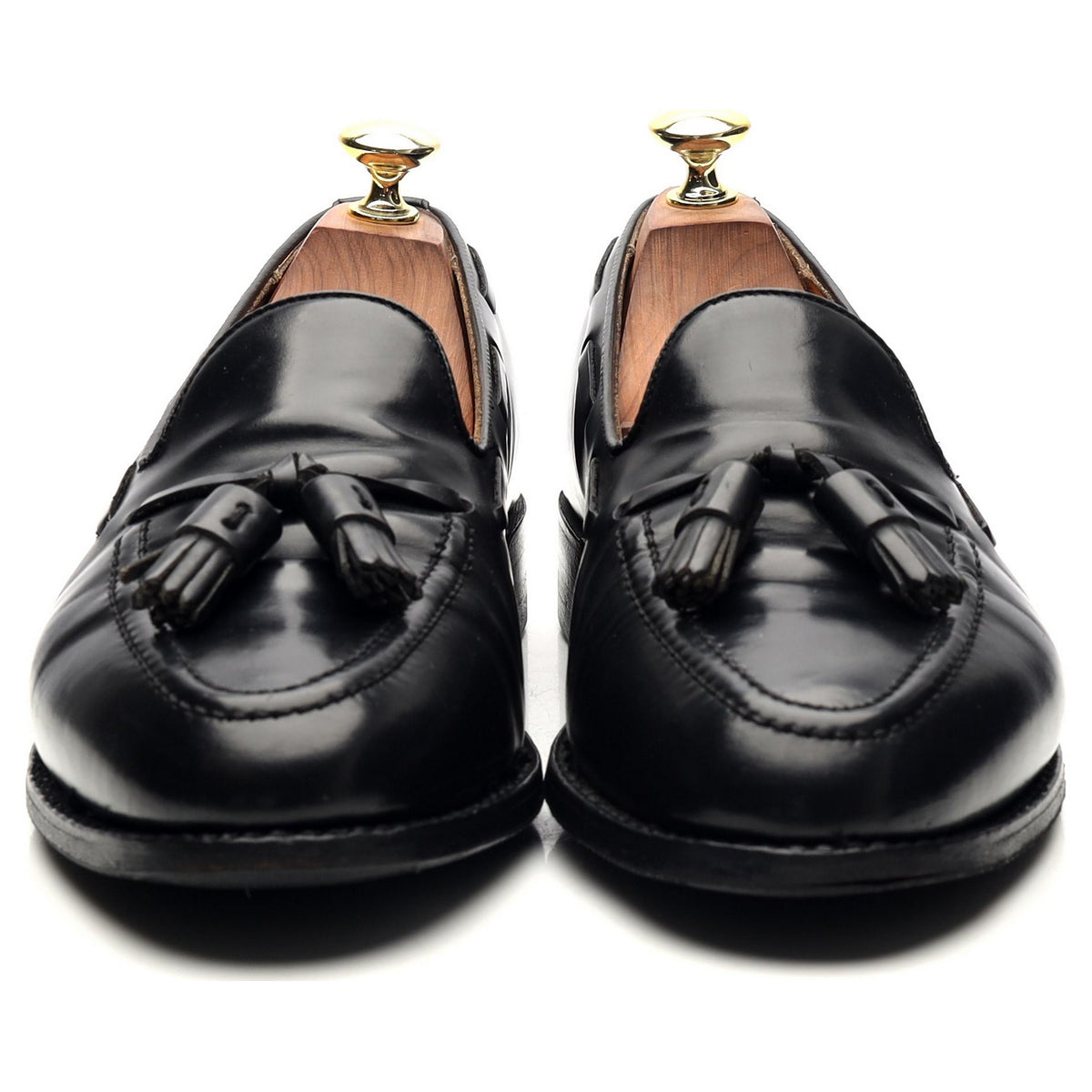 &#39;Windsor&#39; Black Leather Tassel Loafers UK 7.5 EX